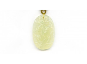 New Jade 40x27 Carved Pendant