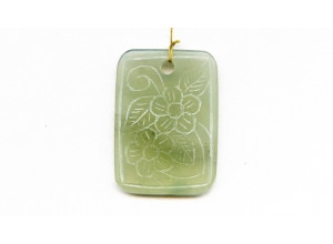 New Jade 43x31 Carved Pendant