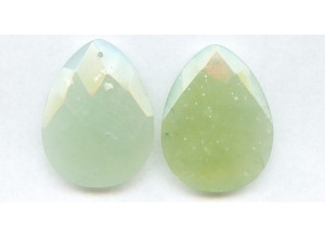 New Jade 35x45 Faceted Flat Pear Pendant