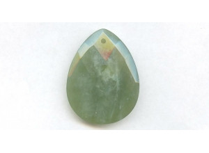 New Jade 35x45 Faceted Flat Pear Pendant