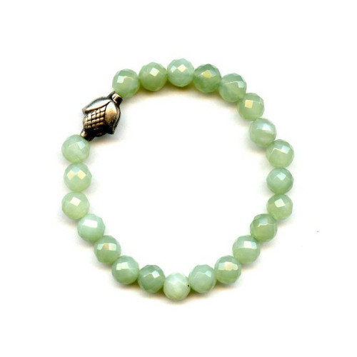 184-1541 New Jade <br>8mm Faceted Round Bracelet