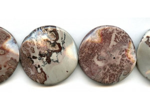 Red Picture Jasper 40mm Waved Coin