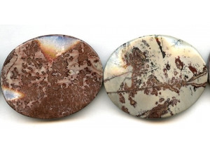 Red Picture Jasper 40x50 Waved Flat Oval