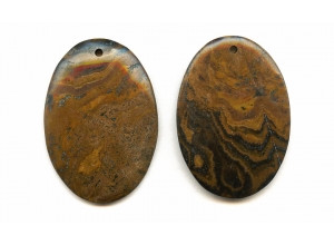 Mexican Picture Jasper 50x35 Flat Oval Pendant