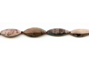 Pink Picture Jasper 10x26 Ridged Marquise