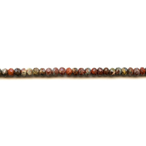 189-1009 Poppy Jasper <br>6mm Faceted Rondell