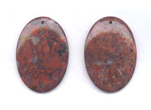 Poppy Jasper 35x50 Flat Oval Pendant