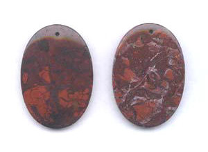 Poppy Jasper 35x50 Flat Oval Pendant