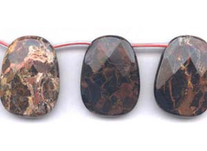 Poppy Jasper 30x40 Faceted Flat Drop