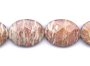 Poppy Jasper 30x40 Faceted Flat Oval