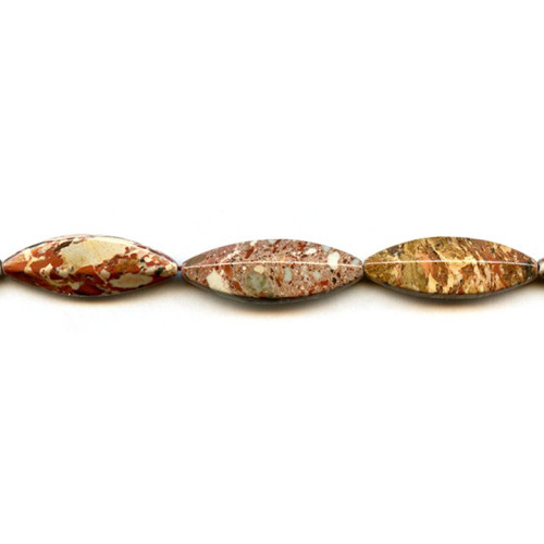 189-1090 Poppy Jasper <br>10x30-32 Ridged Marquise