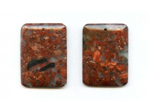 Poppy Jasper 42x32 Flat Rectangle Pendant