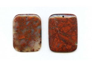 Poppy Jasper 42x32 Flat Rectangle Pendant