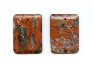 Poppy Jasper 42x32 Flat Rectangle Pendant