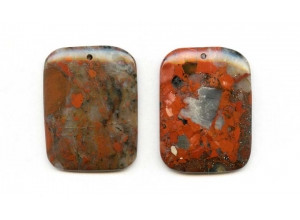 Poppy Jasper 42x32 Flat Rectangle Pendant