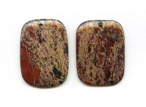 Poppy Jasper 44x34 Flat Rectangle Pendant