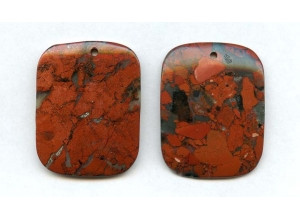 Poppy Jasper 45x35 Flat Rectangle Pendant