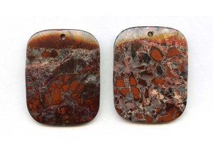 Poppy Jasper 45x35 Flat Rectangle Pendant