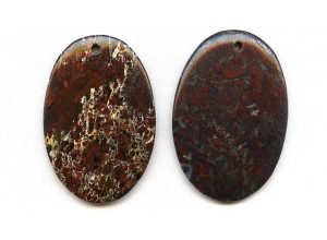 Poppy Jasper 52x35 Flat Oval Pendant