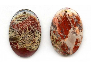 Poppy Jasper 52x35 Flat Oval Pendant