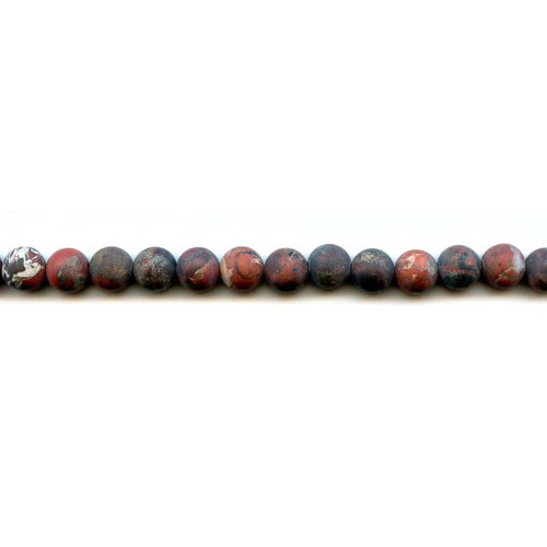 189-1166 Matte Poppy Jasper <br>8mm Round