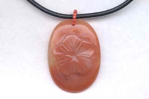 Red Aventurine 36x50 Carved Oval Pendant