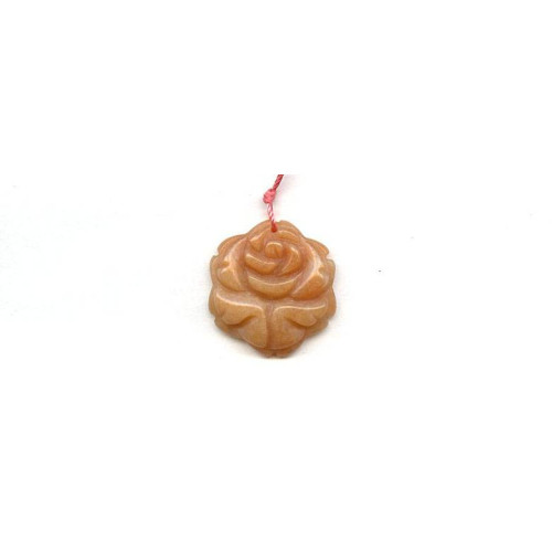 191-1030 Red Aventurine <br>25mm Flower Pendant