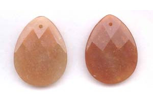 Red Aventurine 35x45 Faceted Flat Pear Pendant