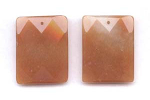 Red Aventurine 35x45 Faceted Rectangle Pendant