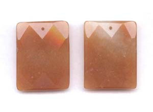 Red Aventurine 35x45 Faceted Rectangle Pendant