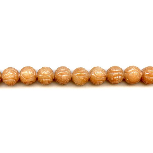 191-1374 Red Aventurine <br>12mm Carved Round