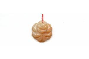 Red Aventurine 25mm Carved Flower Pendant