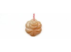 Red Aventurine 25mm Carved Flower Pendant