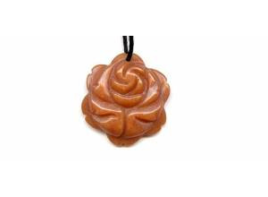 Red Aventurine 35mm Carved Flower Pendant