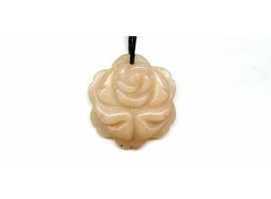 Red Aventurine 35mm Carved Flower Pendant