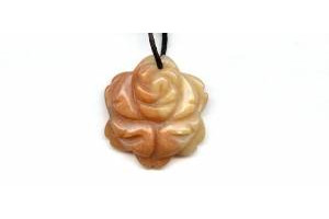 Red Aventurine 35mm Carved Flower Pendant