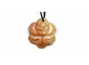 Red Aventurine 35mm Carved Flower Pendant