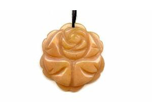 Red Aventurine 45mm Carved Flower Pendant