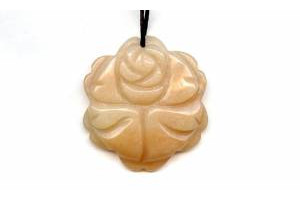 Red Aventurine 45mm Carved Flower Pendant