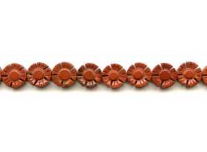 Red Jasper 12mm Flower Coin