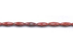 Red Jasper 6x16 Faceted Oval Rice