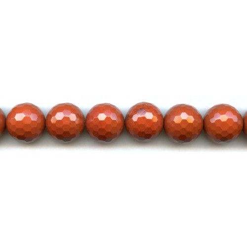 192-1041 Red Jasper <br>16mm Faceted Round