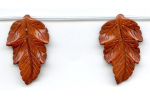 Red Jasper 28x46 Carved Leaf