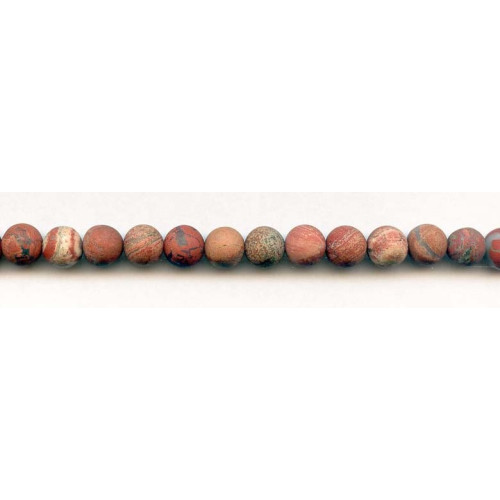 192-1128 Matte Red Jasper <br>8mm Round