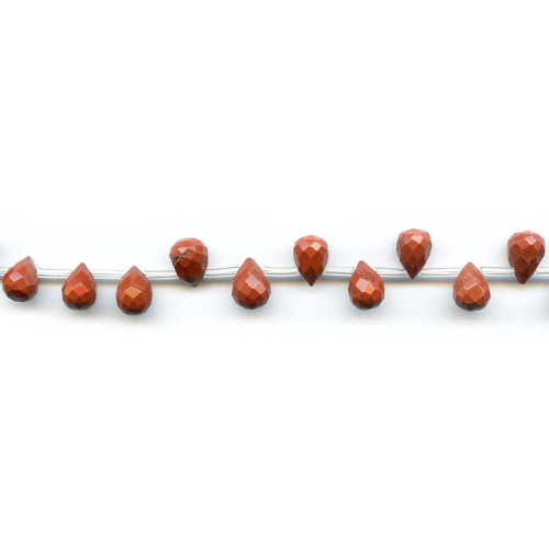 192-1130 Red Jasper <br>7x10 Teardrop Briolette