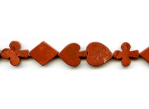 Red Jasper 16-17mm Poker Suits