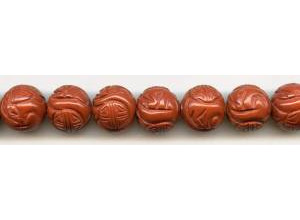 Red Jasper 16mm Carved Round