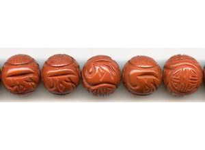 Red Jasper 20mm Carved Round