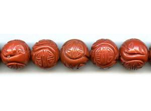 Red Jasper 20mm Carved Round