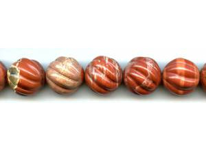 Red Jasper 18-19mm S-Corrugated Round